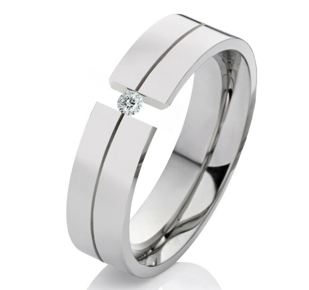 Damenring Edelstahl DE140 mit Zirkonia Damenring Edelstahl DE140 mit Zirkonia